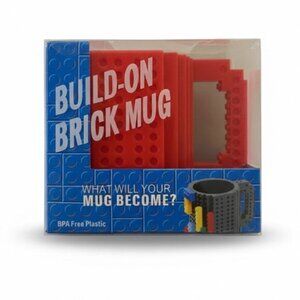 Citrix Build-On Brick Mug Red Toy Building Block Cup 12 oz